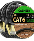Cat 6 Ethernet Cable 100 Ft Outdoor Indoor 23AWG 10Gbps with UV Resistant Waterproof Direct Burial LLDPE Jacket