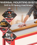 Heavy Duty Rolling Tool Platform With Smooth Glide Casters Universal Mobile Work Bench Stand For Drill Press And Miter Saw Setup Up To Seven Hundred Pounds Capacity Garage Shop Dog Upgrade with drill press and wood working.