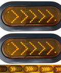 6 Inch Amber LED Trailer Tail Light With 45 Arrow Sequential Turn Signal Oval Waterproof Parking And Side Marker Lamp IP67 DOT Certified