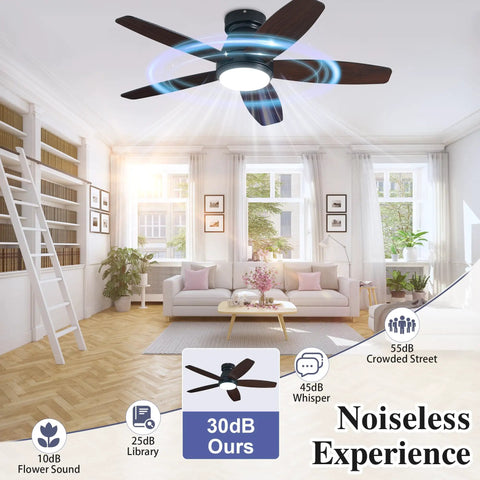 42 Inch Ceiling Fan With Lights And Remote Control For Indoor And Outdoor Use, in a bright living room setting