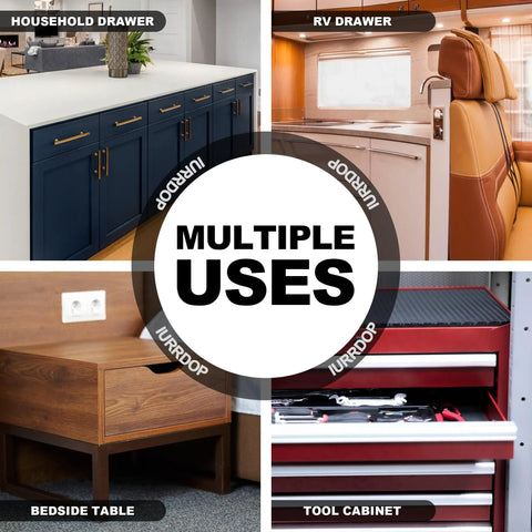 Multiple uses for 22 Inch Soft Close Drawer Slides Side Mount Full Extension in cabinets, RV, bedside table, and tool box.