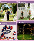 Heavy Duty 7.2Ft Metal Garden Arch Trellis Arbor With Steel Frame And Base For Weddings And Outdoor Decor Yard Ready Pergola For Climbing Plants Perfect Backdrop For Bridal Parties And Valentines Day Garden Decor used in wedding, garden, birthday and party decor settings.