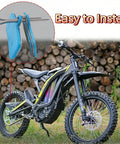Blue 4 Pack Disc Brake Pads For Surron Segway And Talaria Dirt Bikes with easy installation on Surron bike, close-up view.