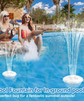 Floating Pool Fountain With Underwater Light Show And Anchor, Two Spray Modes, Colorful Night Water Display in pool