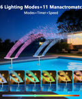 Dual Spray Pool Fountain With Lights For Above Ground And Inground Pools, High Pressure Waterfall Jets Up To 14 Feet, Universal 1.5 Inch Fit
