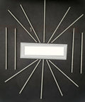 Qty 4 Stainless Steel M8 X 1.25 Left Hand Threaded Studs 200mm Long arranged on dark background