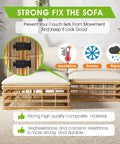 Adjustable Outdoor Furniture Clips For Rattan And Wicker Sectionals, Modular Couch Connectors shown on wicker sofa, weatherproof.