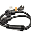 Do It All Dryer Power Splitter 240V 30 Amp NEMA 10-30P to Dual 10-30R Receptacles Y Adapter Cord 3 Feet Heavy Duty 7500W