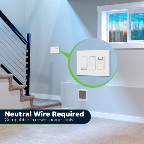 Humidity Sensor And Auto Fan Control Switch For Bathrooms And Damp Spots, Humidity Activated Ventilation With 20 Minute Run Cycle, Neutral Wire Required, TDHS5, 2 Pack With Wall Plate Included