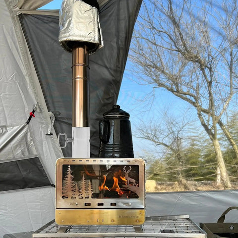 Damper Chimney Pipe For Camping Stove Exhaust And Fume Extraction, thickened stainless steel air valve flue inside tent