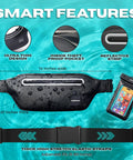 Underwater Waterproof Fanny Pack For Phones And Gear with TPU dry bag, theft-proof pocket, reflective strip, and phone pouch.