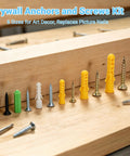 All In One Drywall Anchors And Screws Kit 6 Size Plastic Wall Anchors With Phillips Flat Head Wood Screws 130 Piece Assortment