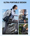 Person carrying Solix C200X Portable Power Station With 60W Solar Panel 230Wh LiFePO4 Battery 300W Continuous Power