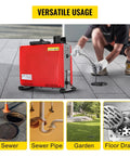 Heavy Duty Handheld Electric Drain Auger Kicks Serious Sink And Toilet Plug Ups Fast in use at a floor drain