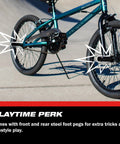 Tony Hawk 720 20 Inch BMX Bike Built For Speed And Durability, teal frame, steel foot pegs, ready for tricks and freestyle play