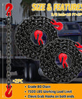 Image of 3/8 Inch Transport Binder Chain 10 Foot With G80 Grade Heavy Duty Towing Chain with G70 Clevis Grab Hooks, Pack Of 2