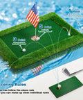 Floating Golf Green For Pool In Sizes 35x24 47x35 And 63x47 Perfect For Poolside Practice Showing Scoring Rules With Flag