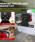 Heavy Duty Trailer License Plate Light Holder And Bracket Kit For RVs And ATVs Aluminum Mount Installed with Plate