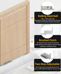 Heavy Duty Self Closing Pivot Hinge With Smooth Swing Action Built Tough For Wood And Secret Doors Rock Solid Two Way Adjustable Rust Resistant Stainless Steel Hardware Set, showcasing brushed finish and rolling steel ball.