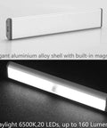 Super Bright Rechargeable Closet Lights With 78 LED Motion Sensor Night Lighting For Kitchen Cabinets And Under Counter Cordless Magnetic Stick On Anywhere Built In 2500mAh Battery, elegant aluminum design