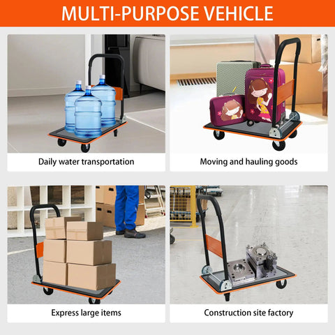 Smooth Rolling Heavy Duty Hauler Boasting 330 Pound Capacity And 360 Swivel Silent Wheels Makes Moving Gear A Breeze. Multi-purpose vehicle for transporting water, luggage, and large boxes.