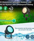 Smart Outdoor Halloween Lights 15W RGB Flood Spotlight With US Plug, 12V Low Voltage IP67 Waterproof, ground or underwater use