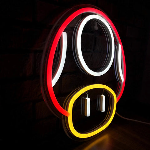 Mushroom Shaped LED Neon Night Light Sign For Game Room And Man Cave Decor With Red Glow Vibe Dope NPC Style Neon Wall Sign For Bedroom Party
