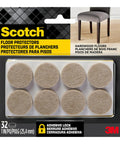 Product packaging of Beige 32 Piece Round One Inch Felt Furniture Pads With Self Stick Adhesive Protect Hardwood Floors From Nicks Dents And Scratches While Moving Furniture Like A Pro.