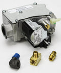 24V Gas Valve Kit for HVAC Systems With Brass and Stainless Build, showing 1/2 in inlet and outlet fittings for precise flow control