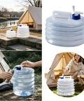 10L Collapsible Water Container with Spigot for Camping and Hiking by a Tent, Ultra Portable Foldable Water Jug
