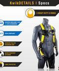 All In One Safety Lanyard Kit With Harness And Anchor For Fall Protection External Shock Absorber mannequin display