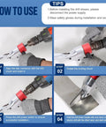 How to use Omquot Electric Metal Shear Drill Attachment Crv Steel Blade to cut metal sheets in 4 easy steps.