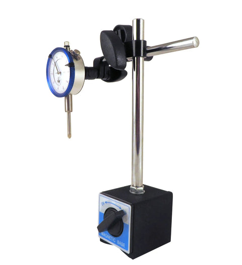 Magnetic Base With Fine Adjustment For Dial Test Indicator Boss Level Precision, 1 Inch Travel, 0.0005 Inch Resolution, 0.001 Inch Accuracy, Benchtop Mount, 176 Lb Holding Power For Stress Free Machining Setup