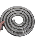 Kickass Stainless Steel Flexible Metal Conduit For Wire Protection 1 Inch X 9.8 Feet shown coiled in hand, highlighting flexible design.