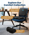 Memory Foam Seat Cushion For Office Chairs And Cars, Doctor Recommended Ergonomic Comfort For Tailbone Pain Relief And Sciatica, All Day Sit Comfort, Large, Black on an office chair