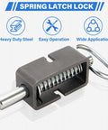 Heavy Duty 4 Pack Weld On Spring Gate Latches No Nonsense Outdoor Fence Hardware Built Like A Tank Automatic Closing Heat Treated Steel Pin Rust Free For Backyards Barns And Driveways - spring latch lock made of heavy duty steel.