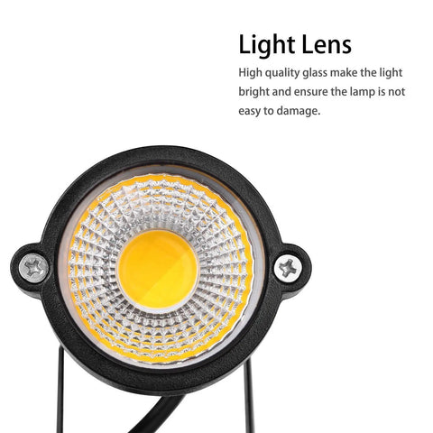 Close-up of All Weather 5W LED Landscape Up Down Light With 110V Plug lens showing glass texture and light interior