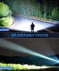Comparison of wide and narrow beams from 3 Pack Rechargeable 99,000 Lumens LED Flashlights With Adjustable Focus And 5 Modes IPX7 Waterproof.