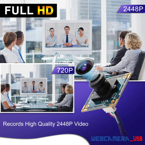 Ultra High Resolution 8MP USB Camera Module With 180 Degree Fisheye Wide Angle Lens For Computer Raspberry Pi And Mac IMX179 4K WebCam Board For PC Laptop And Linux Compatibility Great For Security CCTV And Video Projects Easy Setup displayed with full HD video conferencing