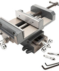 Heavy Duty Cross Slide Drill Press Vise With Extra Tall Jaws Sliding Clamp Handle And Precision Castings For Knockout Grip