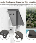 Straight Up Tough Extra Duty One Gang Vertical Outdoor Outlet Cover Compatible With Arlington Boxes Durable Weather Resistant Shield For Backyard Patio Or Driveway showing installation detail with clear protective top.