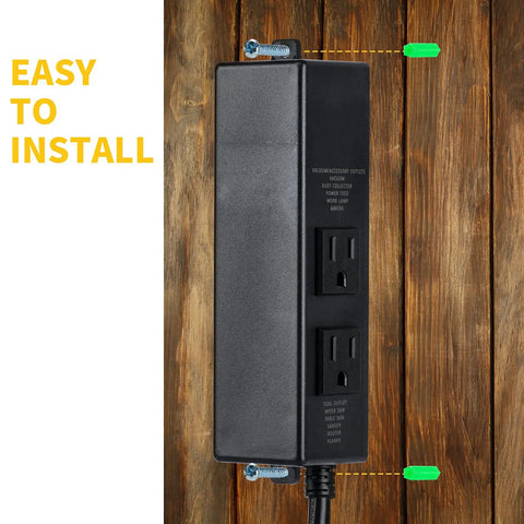 Automatic Dust Collector Switch For Power Tools With Instant Kickstart And Extended Shutoff Delay to Dodge Breaker Trips, easy install view.