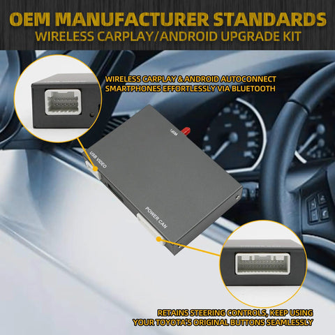 Wireless CarPlay And Android Auto Adapter Retrofit Kit For Toyota Entune 2.0 Touch 2 2014 2019 Models with OEM standards