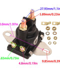 Starter Relay And Solenoid Switch For Mercury Mercruiser Outboard Motors 8HP-115HP 12V with measurements and connectors