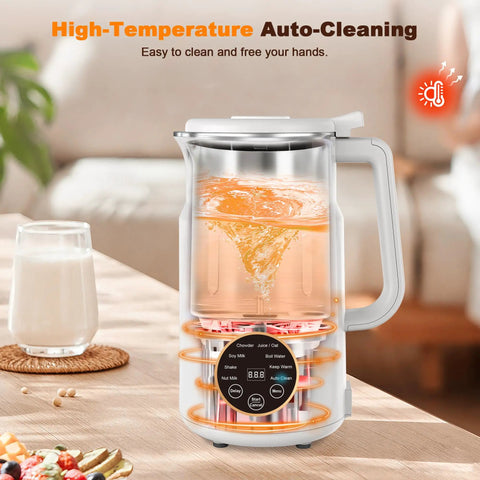 10 In 1 Plant Based Milk Maker All In One Kitchen Boss With 34 Oz Capacity 304 Stainless Steel in action on kitchen counter