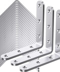 Sturdy Stainless Steel 4x4 Angle Brackets 3mm Thick Heavy Duty 90 Degree Corner Braces For Wood Shelves 25 Pack in side view