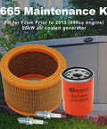 Generac 20KW Air Cooled Home Standby Generator Maintenance Kit For 999cc Engines Prior To 2013 with air and oil filters in front of generator
