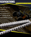 Two silver MRELC 420 motorcycle chains, 132 links each.
