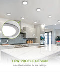 Six Inch LED Recessed Light Kit 15W With Five CCTs 2700K To 5000K Dimmable IC Rated Ultra Thin Canless Wafer Downlight in kitchen ceiling