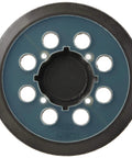 5 Inch Hook And Loop Replacement Pad For Sanders 8 Hole Dust Collection Ready, showing back with circular dust holes and grip design.